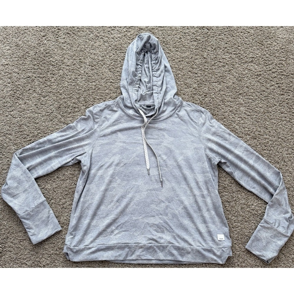 Vuori Halo Essential Hoodie‎ Womens S Gray Camo Performance Pullover VW226